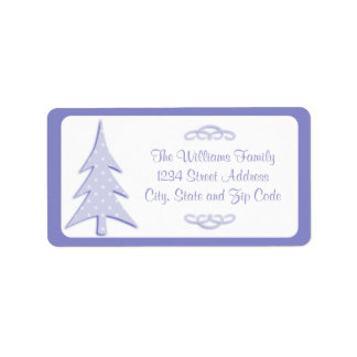 Etiqueta Árvore de Natal de Padrão Bolinhas Roxo