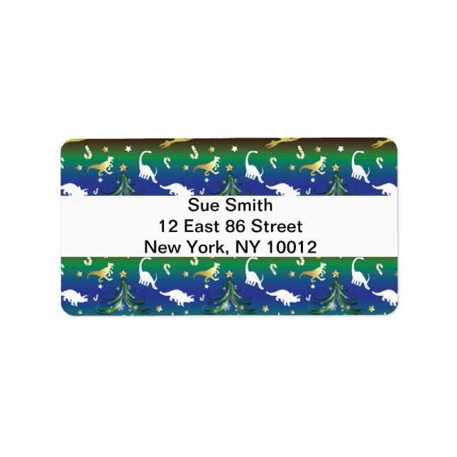 Etiqueta Árvore de Natal do Dinossauro (Frente)