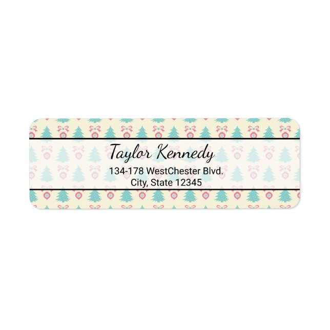 Etiqueta Árvore de Natal e teste padrão do Bauble (Frente)