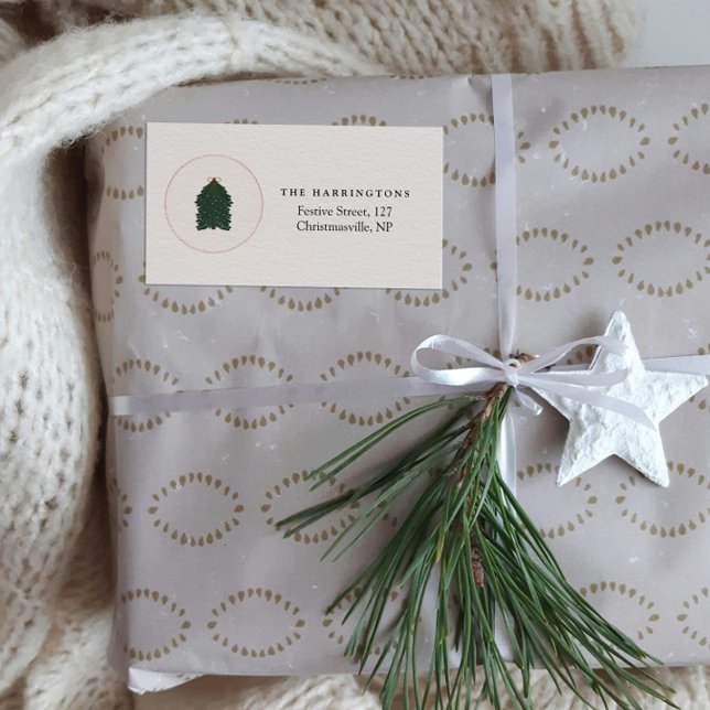 Etiqueta Árvore de Natal Festiva Moderna (Criador carregado)