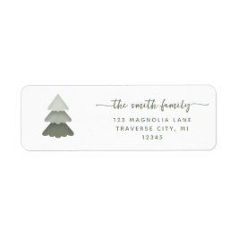 Etiqueta Árvore de Natal minimalista Pinheiro cor sage verd