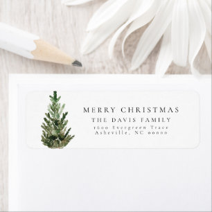Etiqueta Árvore de Natal Simples Feliz Natal