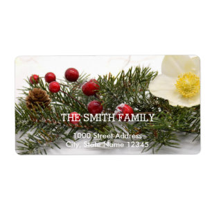 Etiqueta Árvore de Natal Vintage Branco com Purpurina de Fe