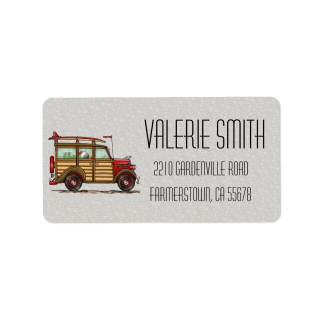 Etiqueta Árvore de Surfe Bonita (Frente)