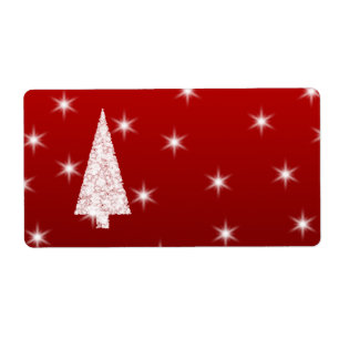 Etiqueta Árvore do White Christmas com as estrelas no