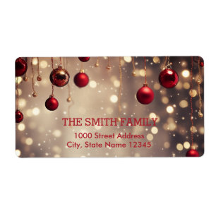 Etiqueta Árvore Dourada de Natal com fundo brilhante