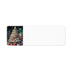 Etiqueta Árvore Feliz de Natal