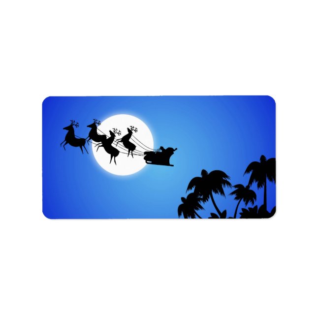 Etiqueta Árvore Tropical de Natal Santa Claus (Frente)