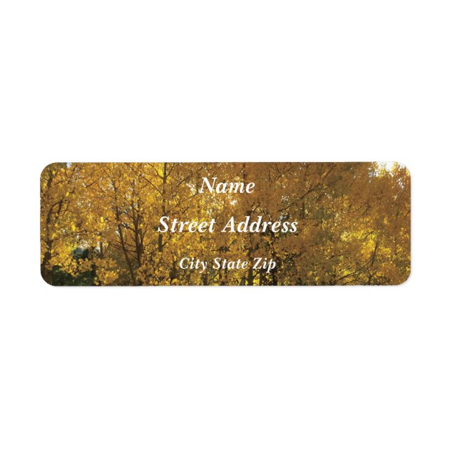 Etiqueta Árvores de Aspen brilhantes (Frente)