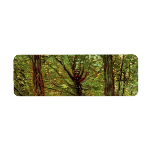 Etiqueta Árvores e Subcrescimento por Vincent van Gogh (Frente)