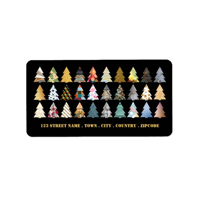 Etiqueta Árvores Festivas, Natal (Frente)