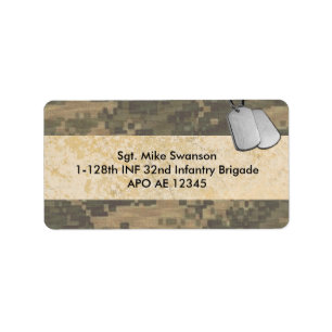 Etiqueta As forças armadas camuflam com dog tags