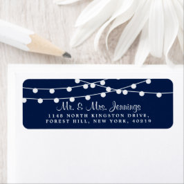 Etiqueta As Luzes De Corda Na Coleção De Casamentos Azuis D