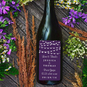 Etiqueta As Luzes De Corda Na Coleção De Casamentos Roxos