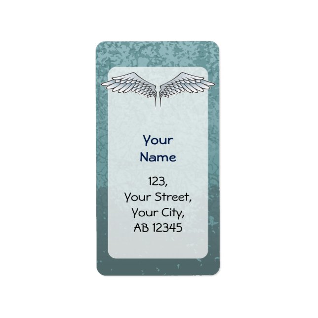 Etiqueta Asas de cinza azul (Frente)