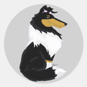 etiqueta áspera dos desenhos animados do Collie d