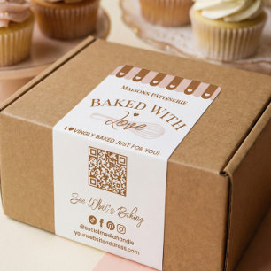 Etiqueta Assado Com Amor Whisk Desenhado à Mão Código QR Ró