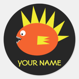 Etiqueta assustador personalizada dos peixes
