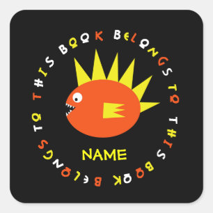 Etiqueta assustador personalizada dos peixes