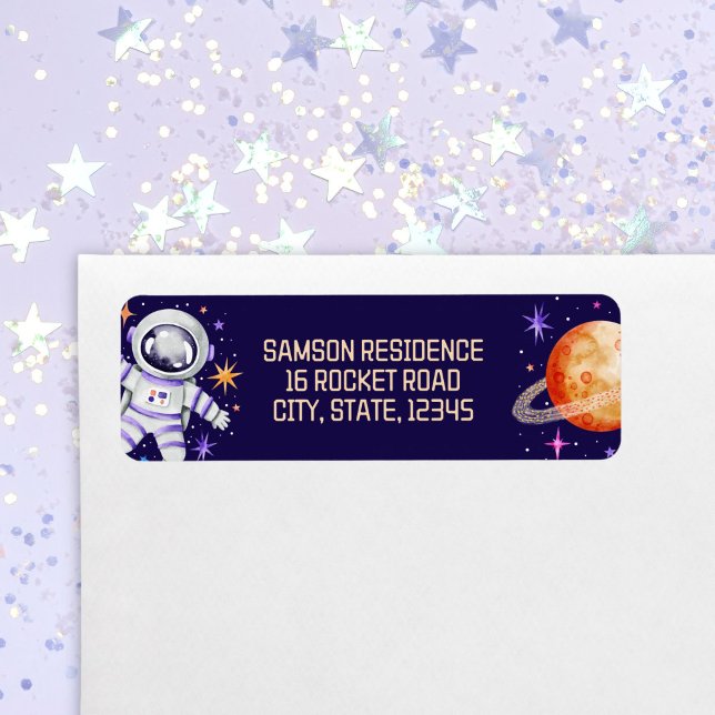 Etiqueta Astronauta e Galáxia Planeta Retorno Espacial Exte (Twin Joint Planet and Stars Outer Space Thank You Classic Round Sticker)