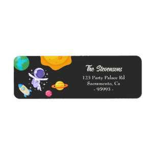 Etiqueta Astronauta Outer Space Birthday Boy