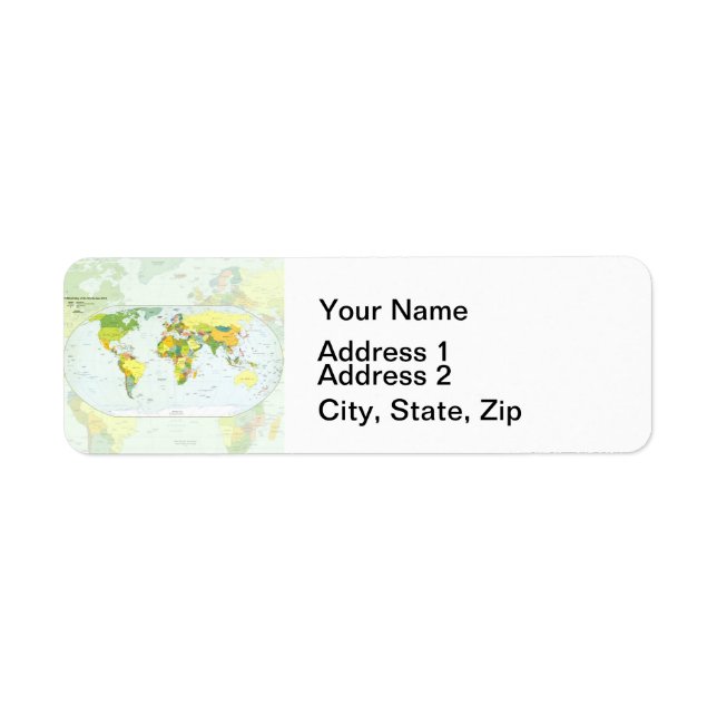 Etiqueta Atlas do Mundo do Mapa (Frente)