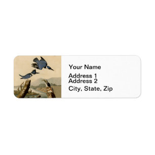 Etiqueta Audubon Belfisher Kingfisher Wildlife Bird