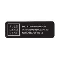 Auld Lang Syne Mailing Label - Preto