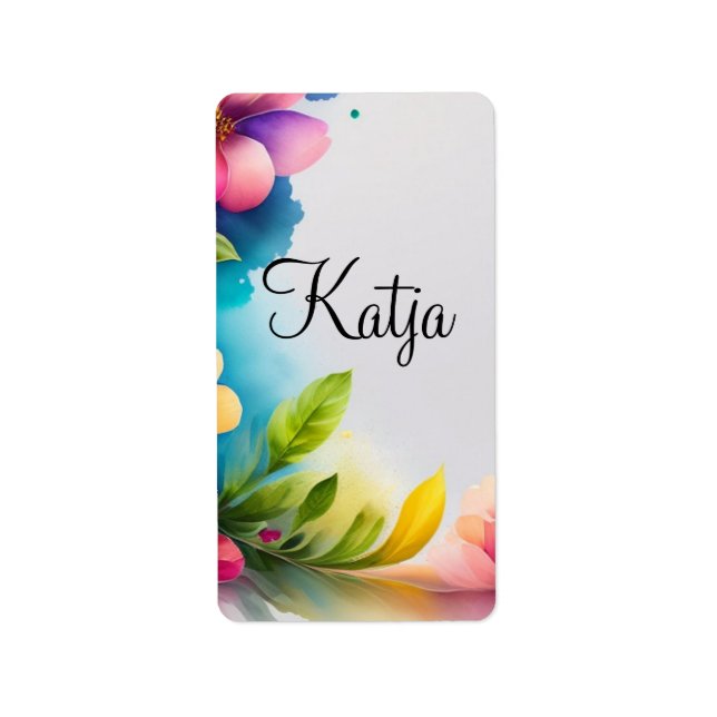 Etiqueta Auqarell Blumen bunt (Frente)