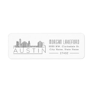 Etiqueta Austin, Texas Stylizou Skyline