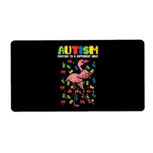 Etiqueta Autismo Dançando Diferente Bata Flamingo Cute
