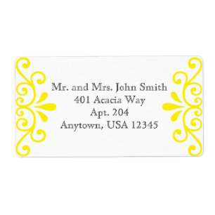 Etiqueta Autocolante de endereço amarelo