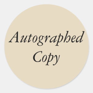 Etiqueta autografada da cópia