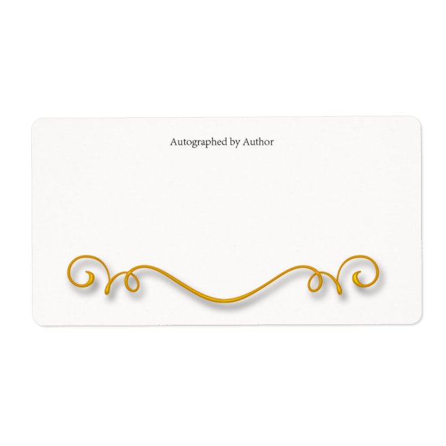 Etiqueta Autografado pelo Autor Bookplate (Frente)