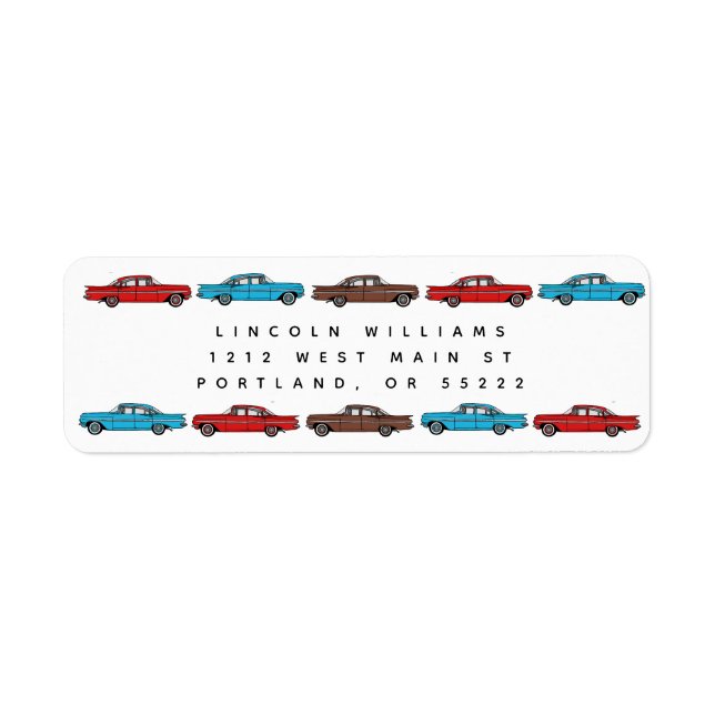 Etiqueta Automóveis clássicos Chevy Impala 1959 (Frente)