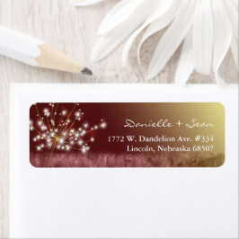 Etiqueta Autumn Elegance Dandelion Wedding Address