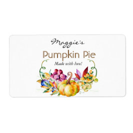 Etiqueta Autumn Fall Brown Pumpkin Baking Labels