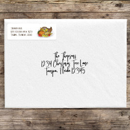 Etiqueta Autumn Fall Cornucopia Elegante