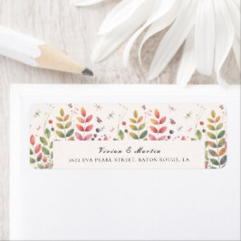 Etiqueta Autumn Garden Com Dragonflies Endereço De Casament