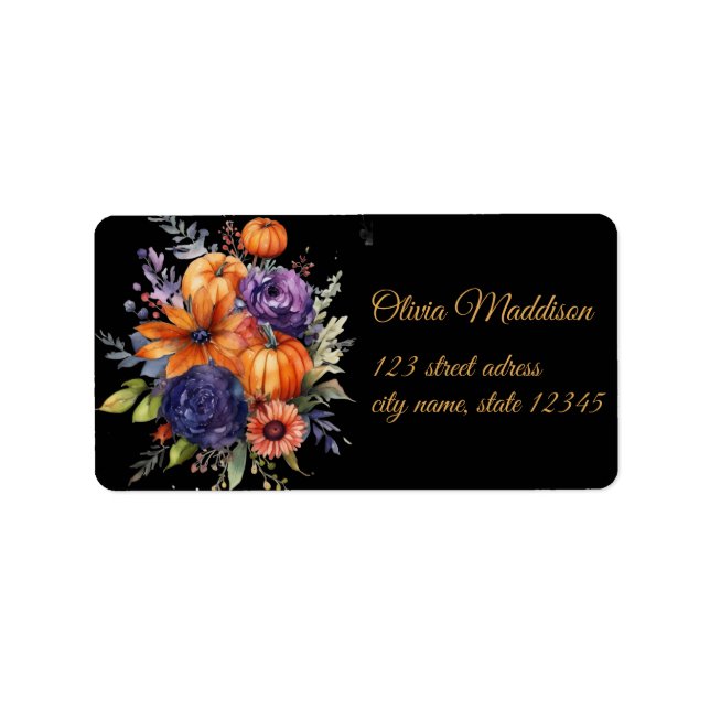 Etiqueta Autumn Hallowen Black Moon Bat Ghost (Frente)