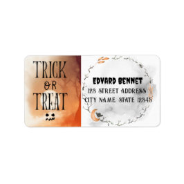 Etiqueta Autumn Hallowen Moon Bat Ghost