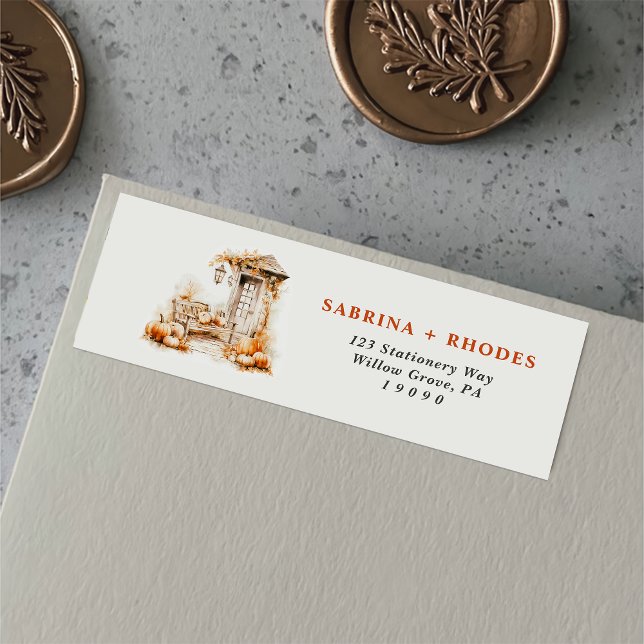 Etiqueta Autumn Housearming Sage Mint Endereço de Devolução (Criador carregado)