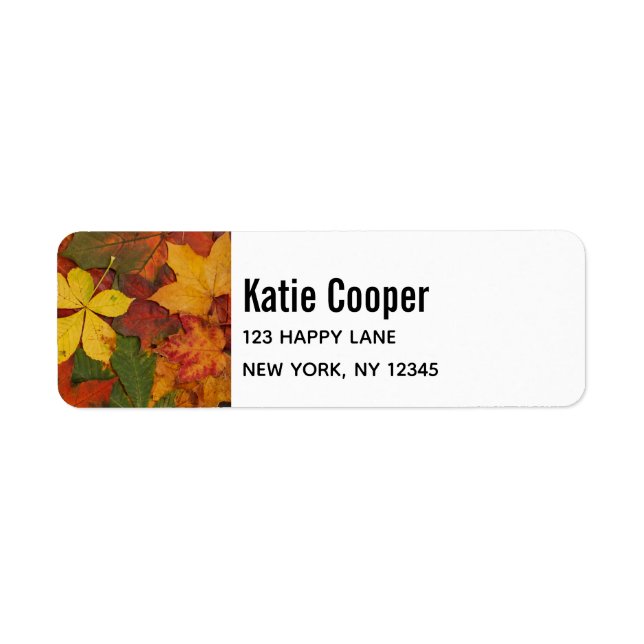 Etiqueta Autumn Leaves em Cores Russas (Frente)