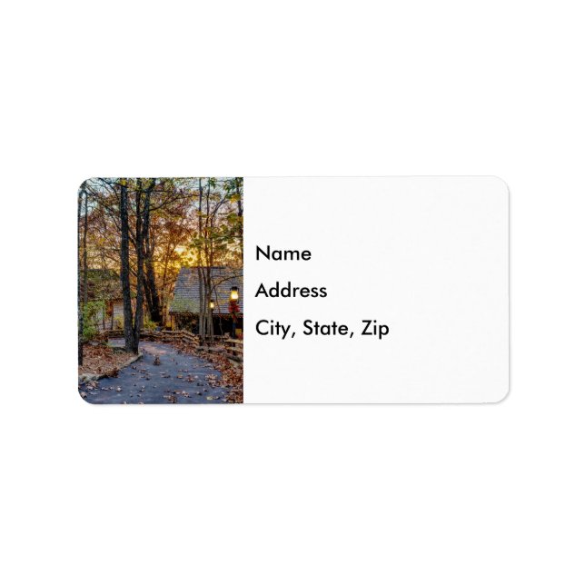 Etiqueta Autumn Woods Sunset Walkway Labels (Frente)