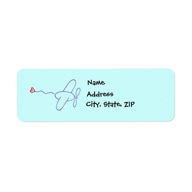 Etiqueta Avião com coração (Frente)