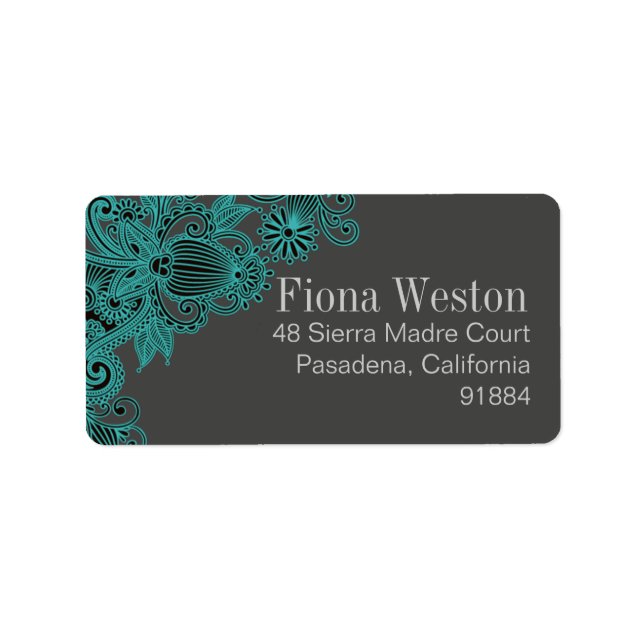 Etiqueta Aztec Paisley - cinzas de chá (Frente)