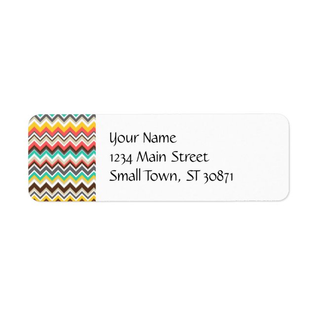 Etiqueta Aztec Tribal Chevron ZigZag Stripes Impressão (Frente)