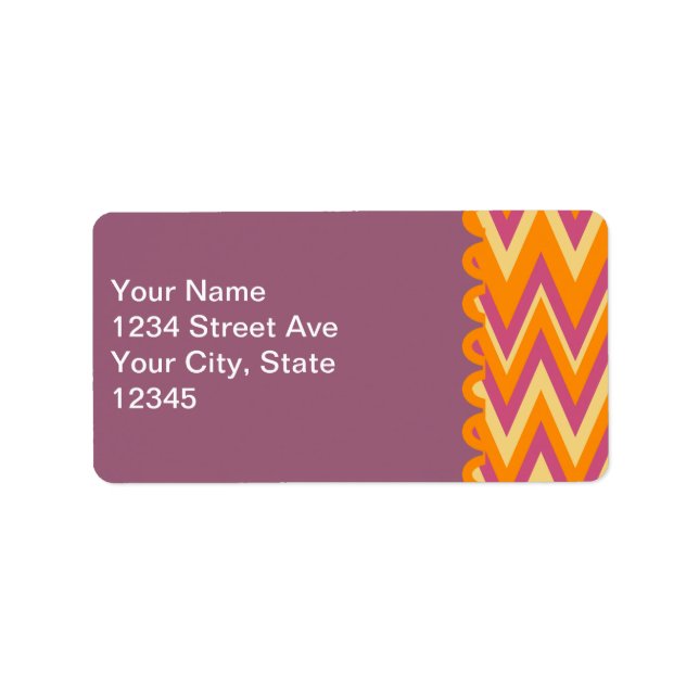 Etiqueta Aztec Tribal ZigZag (Frente)