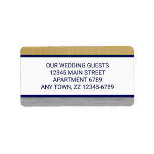 Etiqueta Azuis marinhos que Wedding o impressão à moda
