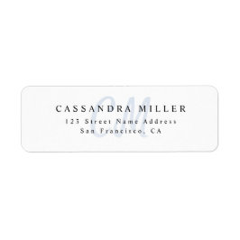 Etiqueta Azul Claro Duas Letras Nome Monograma Nome Retorno